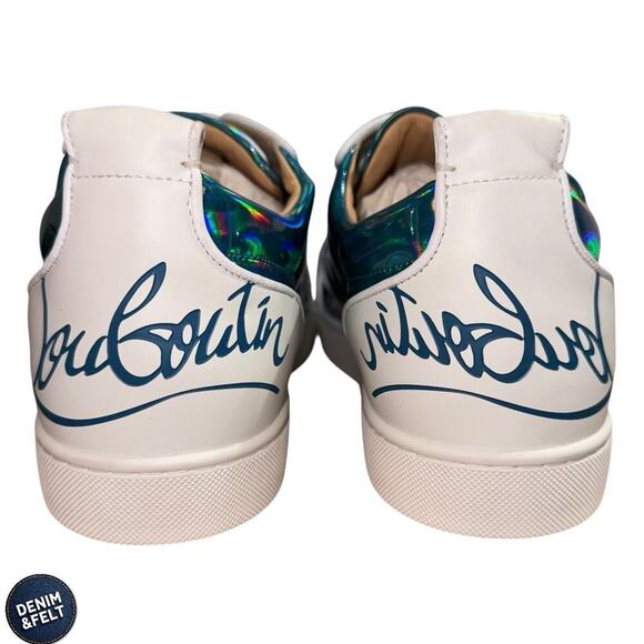 Christian Louboutin Louis Junior Spikes Iridescent Low Top Sneakers Men’s 13 NEW - Picture 9 of 15